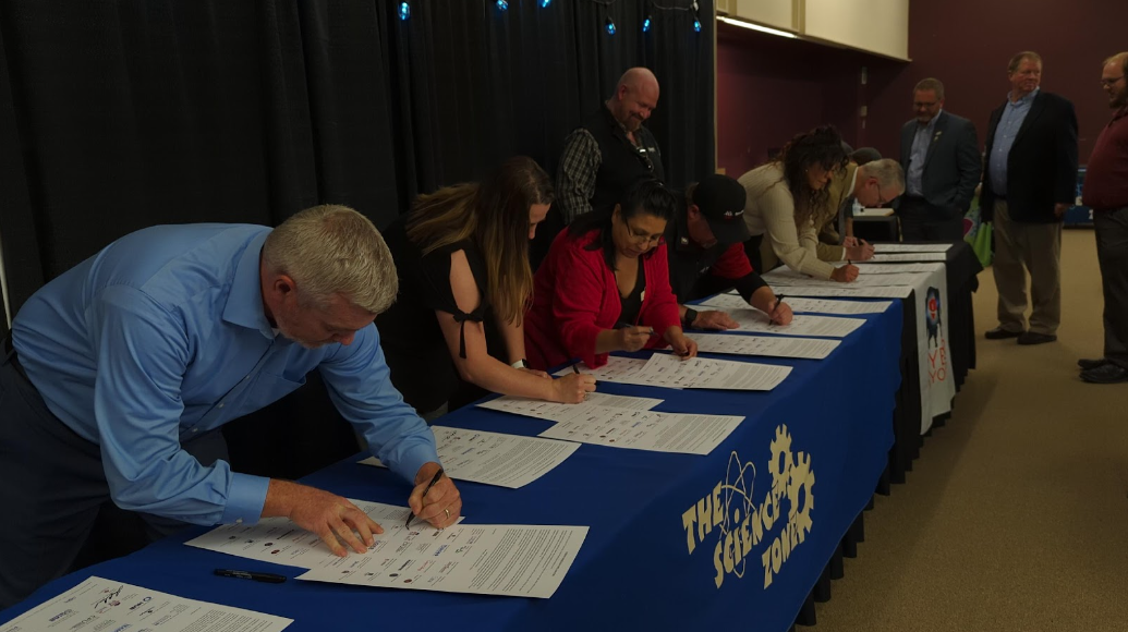 Members of the Casper Community signing the national apprenticeship week proclamation