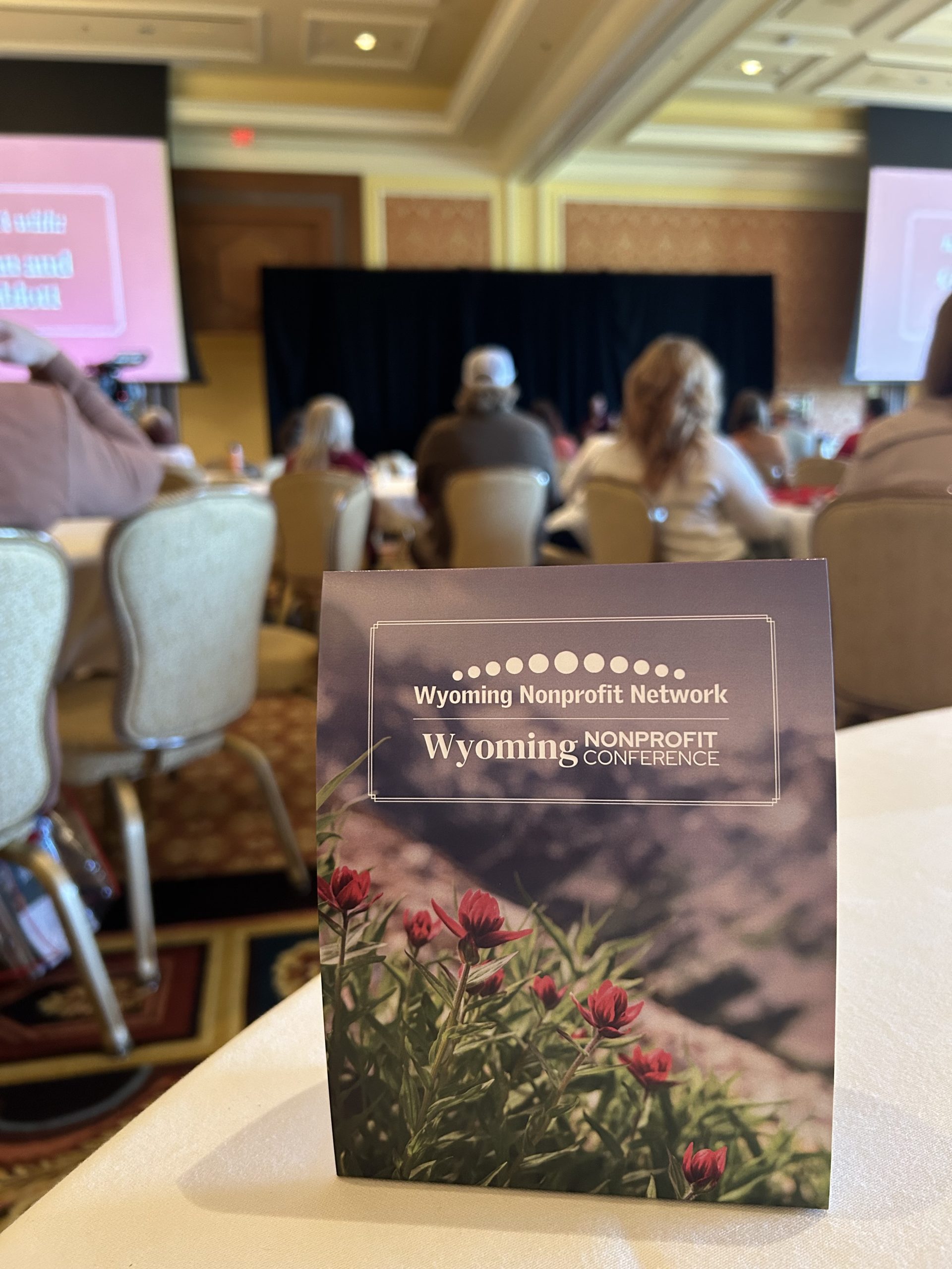Wyoming non-profit network table centerpiece at conference